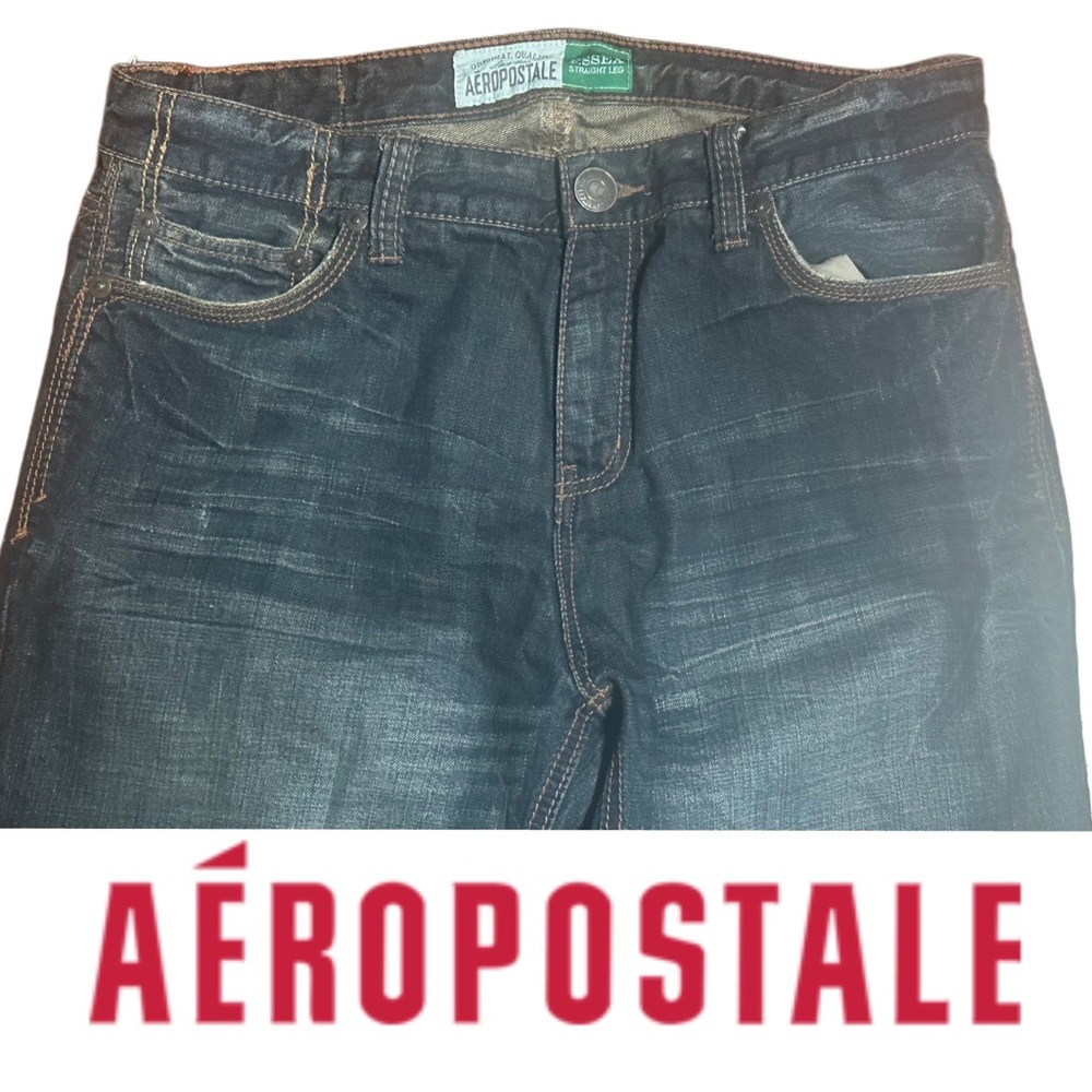 Hipster Aeropostale Men's Blue Jeans 34/30 - Picture 8 of 10